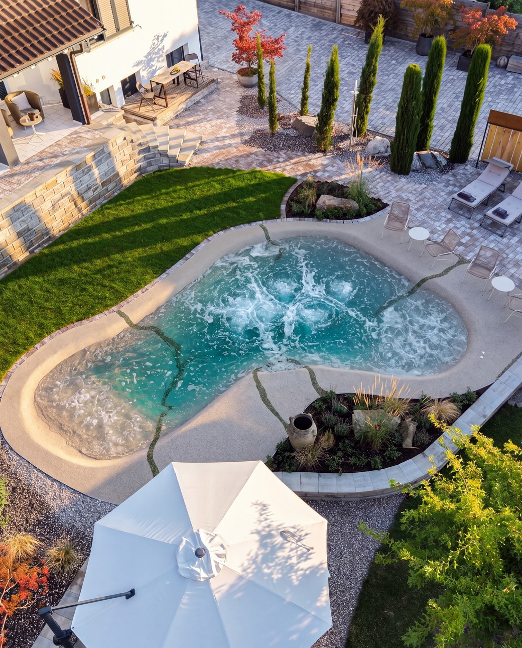 Pool mit Körnung Verde Alpi